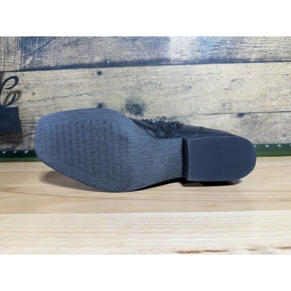 Zodiac Adele Triple Buckle Leather Studded Women’s Black Heeled Booties Sz 9 - Picture 3 of 13